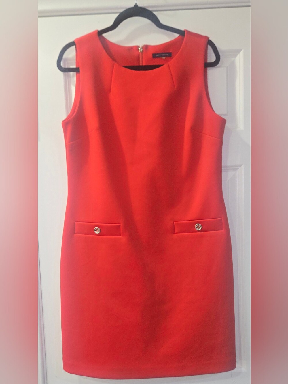 Tommy Hilfiger Red Sleeveless Sheath Dress Work Professional